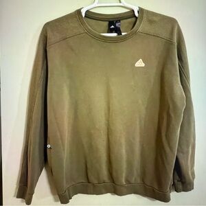 Adidas Men's olive Crewneck Sweatshirt ribbed detail size L